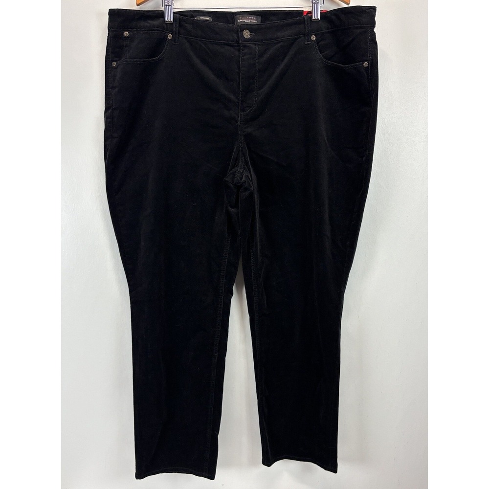 NEW! Talbots Flawless 5 Pocket Straight Corduroy Pants 22W Plus Black Women's